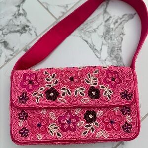 Viral TikTok Beaded Bag Pink Floral Beaded Women's Bag NWT